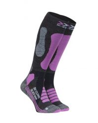 Skarpety X-SOCKS SKI TOURING SILVER 4.0 Purple Grey. Fioletowe skarpetki X-Socks, bez wzorów, ze skóry. Za 90.00 zł.