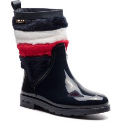 Kalosze TOMMY HILFIGER - Corporate Faux Fur Rain Boot FW0FW03616 Midnight 403. Niebieskie kalosze Tommy Hilfiger, z materiału. Za 549.00 zł.