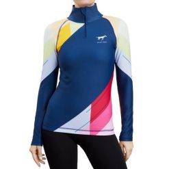Bluza jeździecka GALOP WEAR Crazy Colors. Brązowe bluzy GALOP WEAR, l, bez wzorów, z lycry, eleganckie, bez ramiączek, bez kaptura. Za 360.05 zł.
