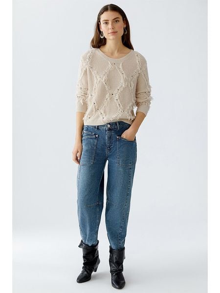 Oui Sweter w kolorze beżowym rozmiar: 34. Brązowe swetry Oui, z aplikacjami, z wełny, bez ramiączek. Za 228.92 zł.