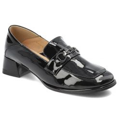Czarne Półbuty Artiker Eleganckie Obuwie Damskie. Czarne półbuty wsuwane Artiker, bez wzorów, ze skóry, eleganckie, bez obcasa, na obcasie. Za 206.99 zł.