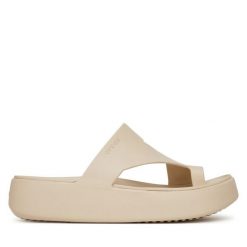 Japonki Crocs. Brązowe japonki Crocs, bez wzorów. Za 169.99 zł.