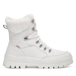 Botki Rieker Revolution Lifestyle. Białe botki Rieker Revolution Lifestyle, bez wzorów, bez obcasa, na płaskiej podeszwie, bez zapięcia. Za 455.00 zł.