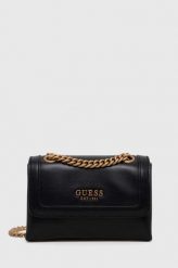 Guess torebka kolor czarny. Czarne listonoszki Guess, z aplikacjami, bez dodatków. Za 549.99 zł.