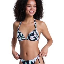 Trójkątny stanik bikini dla Kobiety PRINTED ESSENTIALS Czarny. Czarne bikini Roxy, bez wzorów, z elastanu. Za 149.99 zł.