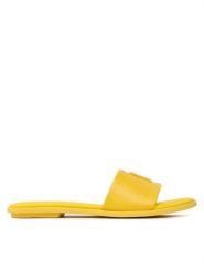 Tommy Hilfiger Klapki Th Pop Mule FW0FW07097 Żółty. Żółte klapki Tommy Hilfiger, bez wzorów, ze skóry, bez obcasa, bez zapięcia. Za 319.99 zł.