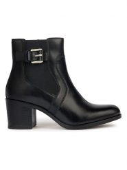 Geox Botki "Asheel" w kolorze czarnym rozmiar: 39. Czarne botki Geox, bez wzorów, z materiału, eleganckie, bez obcasa, bez zapięcia. Za 280.79 zł.