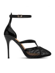 Badura Szpilki EO-AMIRA-LT519-1 Czarny. Czarne szpilki Badura, bez wzorów, z lakierowanej skóry, bez obcasa, na szpilce, bez zapięcia. Za 399.99 zł.