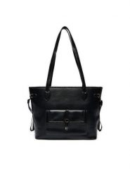 Monnari Torebka BAG6000 Czarny. Czarne shopper bag Monnari, bez wzorów, ze skóry, bez dodatków. Za 139.99 zł.