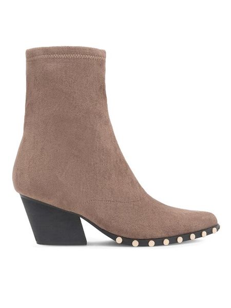 Jenny Fairy Botki VALERIE H20228-17 Beżowy. Brązowe botki Jenny Fairy, bez wzorów, z materiału, bez obcasa, na słupku, bez zapięcia. Za 109.99 zł.