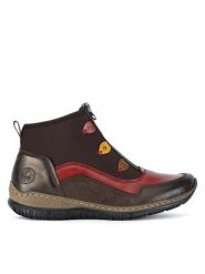 Rieker Botki N3277-25 Brązowy. Brązowe botki Rieker, bez wzorów, bez obcasa, na płaskiej podeszwie, bez zapięcia. Za 279.00 zł.