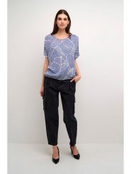 Kaffe Bluzka w kolorze niebiesko-białym rozmiar: 38. Białe bluzki Kaffe, s, bez wzorów, z wiskozy, klasyczne, bez kołnierzyka, bez ramiączek. Za 65.54 zł.