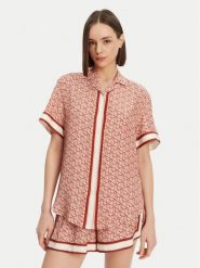Lacoste Koszula CF0495 Pomarańczowy Oversize. Brązowe koszule Lacoste, bez wzorów, z wiskozy, bez kołnierzyka, bez ramiączek. Za 399.99 zł.