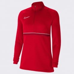 Bluza piłkarska damska Nike Drifit Academy. Czerwone bluzy Nike, l, bez wzorów, bez kaptura, do piłki nożnej. W wyprzedaży za 149.90 zł.