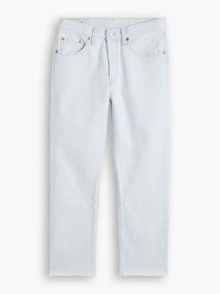 Levi's Dżinsy "501® Crop" - Regular fit - w kolorze błękitnym rozmiar: W24/L28. Niebieskie jeansy Levi's, l, z aplikacjami, klasyczne, z podwyższonym stanem. Za 170.07 zł.