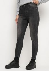 Ciemnoszare Dopasowane Jeansy z Bawełną Xenirra. Szare jeansy Born2be, xl, bez wzorów, z bawełny. Za 89.99 zł.