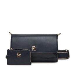 Torebka Tommy Hilfiger. Niebieskie listonoszki Tommy Hilfiger, bez wzorów, bez dodatków. Za 319.99 zł.