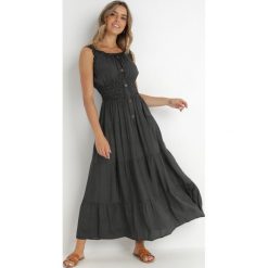 Czarna Sukienka Abill. Czarne sukienki Born2be, l, bez wzorów, boho, bez kołnierzyka, bez ramiączek, maxi. W wyprzedaży za 84.99 zł.