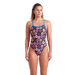 Strój Kąpielowy Damski Arena Donuts Swimsuit Challenge. Fioletowe stroje jednoczęściowe Arena, bez wzorów, sportowe. Za 264.99 zł.