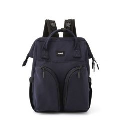 Plecak mommy bag Himawari 1208 granatowy. Niebieskie plecaki Peterson, bez wzorów, bez dodatków. Za 199.99 zł.