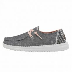 HEYDUDE Damskie Mokasyny Wendy Boho. Szare mokasyny Hey dude, bez wzorów, z materiału. Za 199.00 zł.