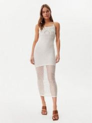Guess Sukienka letnia E5GK07 Z3N30 Biały Regular Fit. Białe sukienki Guess, l, z aplikacjami, z syntetyku, bez kołnierzyka, bez ramiączek. Za 229.99 zł.
