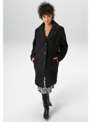 Aniston Płaszcz pluszowy w kolorze czarnym rozmiar: 48. Czarne płaszcze Aniston, bez wzorów, z puchu, bez kaptura. Za 126.75 zł.