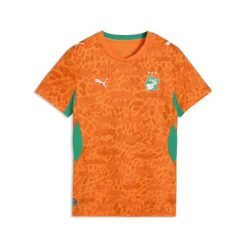 Damska koszulka domowa Wybrzeże Kości Słoniowej 2026 PUMA. Brązowe t-shirty sportowe Puma, l, bez wzorów, z materiału, bez ramiączek, do piłki nożnej. Za 429.00 zł.