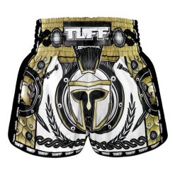 Spodenki treningowe TUFF Golden Gladiator in White. Białe szorty sportowe TUFF, bez wzorów. Za 149.00 zł.
