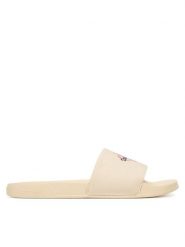 Calvin Klein Klapki Ess Slide Cv HW0HW02958 Beżowy. Brązowe klapki Calvin Klein, bez wzorów, z materiału, bez obcasa, bez zapięcia. Za 169.99 zł.