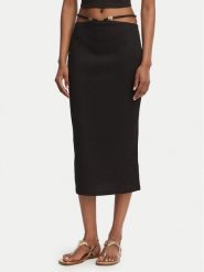 Guess Spódnica ołówkowa E6GD04 KG322 Czarny Slim Fit. Czarne spódnice Guess, s, z aplikacjami, z syntetyku, ołówkowe. Za 239.99 zł.