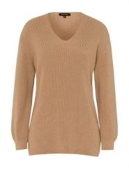 More & More Sweter w kolorze beżowym rozmiar: 46. Brązowe swetry More & More, bez wzorów, prążkowane, bez ramiączek. Za 91.99 zł.