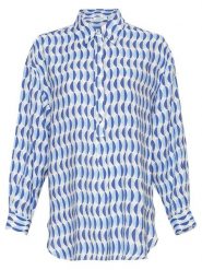 MOSS COPENHAGEN Bluzka "Maretha" w kolorze niebieskim rozmiar: S/M. Niebieskie bluzki Moss Copenhagen, m, bez wzorów, z wiskozy, klasyczne, bez kołnierzyka, bez ramiączek. Za 74.99 zł.