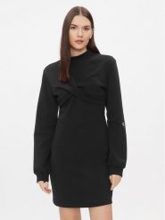 Calvin Klein Jeans Sukienka dzianinowa J20J222889 Czarny Regular Fit. Czarne sukienki Calvin Klein Jeans, m, bez wzorów, z bawełny, bez kołnierzyka, bez ramiączek. Za 309.99 zł.