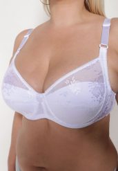 Biały Full Cup Biustonosz z Koronką Vikonie. Białe biustonosze Renee, bez wzorów, z jedwabiu. W wyprzedaży za 23.99 zł.