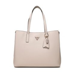 Torebka Guess. Białe shopper bag Guess, z aplikacjami, bez dodatków. Za 589.99 zł.