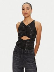 PINKO Top 103261 A1OE Czarny Slim Fit. Czarne topy Pinko, l, bez wzorów, z syntetyku, bez kołnierzyka, bez ramiączek. Za 259.99 zł.