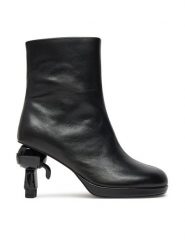 KARL LAGERFELD Botki KL39064 Czarny. Czarne botki KARL LAGERFELD, bez wzorów, ze skóry, bez obcasa, na szpilce, bez zapięcia. Za 629.99 zł.
