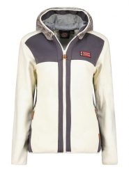 Geographical Norway Kurtka polarowa "Trialot" w kolorze białym rozmiar: L. Białe kurtki Geographical Norway, l, bez wzorów, z polaru, bez kaptura. Za 130.19 zł.