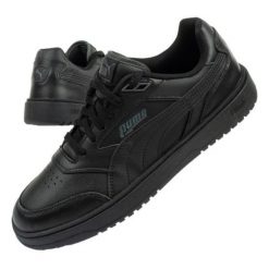 Buty Puma Doublecourt W 393284 04 czarne. Czarne buty treningowe bez wzorów, z gumy, bez zapięcia. Za 304.14 zł.