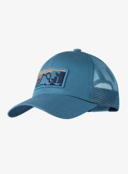 Czapka z daszkiem Buff Explore Trucker Cap - nidus blue L-XL. Niebieskie czapki z daszkiem Buff, bez wzorów, z bawełny, eleganckie. Za 139.99 zł.