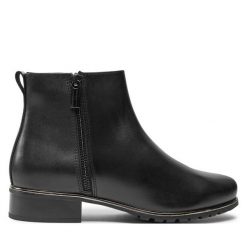 Botki Josef Seibel. Czarne botki Josef Seibel, bez wzorów, bez obcasa, na płaskiej podeszwie, bez zapięcia. Za 459.99 zł.