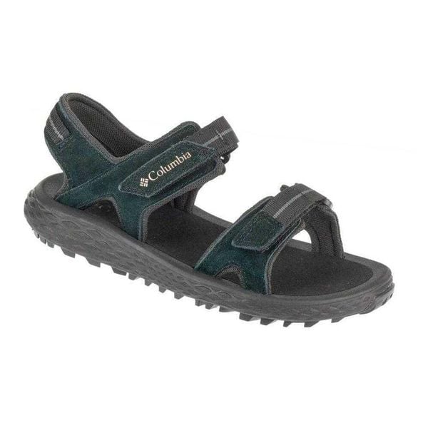 Damskie Zamszowe Sandały Konos. Czarne sandały Columbia, bez wzorów, z gumy, z otwartym noskiem, bez obcasa, bez zapięcia. Za 367.99 zł.