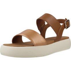 Sandały GEOX D CAMALEI Brąz. Brązowe sandały Geox, bez wzorów, z syntetyku, bez obcasa, bez zapięcia. Za 293.99 zł.
