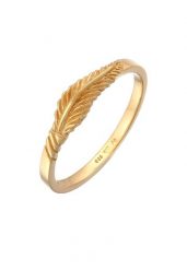 Elli Damski pióro Boho Trend Festival w pozłacanym srebrze 925 Sterling Silver Pierścionki 1 ct. Szare pierścionki Elli, pozłacane. Za 243.99 zł.
