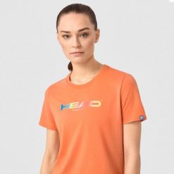 Koszulka damska Head Rainbow. Brązowe t-shirty sportowe Head, bez wzorów, bez ramiączek, tenisowe. W wyprzedaży za 136.00 zł.