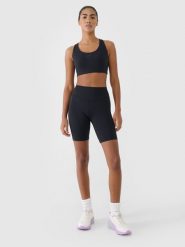 4F Legginsy kolarki treningowe damskie - czarne XS. Czarne legginsy 4f, bez wzorów, z dzianiny, sportowe. Za 99.99 zł.