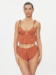 Bluebella Piżama Nicole 42109 Pomarańczowy Regular Fit. Brązowe piżamy BlueBella, bez wzorów, z syntetyku, bez kołnierzyka, bez ramiączek. Za 179.99 zł.