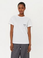 Liu Jo T-Shirt WA5145 J4893 Biały Regular Fit. Białe t-shirty Liu Jo, xl, bez wzorów, z bawełny, bez kołnierzyka, bez ramiączek. Za 239.99 zł.