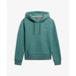 Bluza damska z kapturem Superdry. Niebieskie bluzy Superdry, bez wzorów, bez ramiączek, z kapturem. Za 339.80 zł.